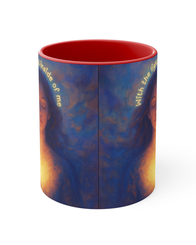 "With the Light Inside of Me" Accent Mugs