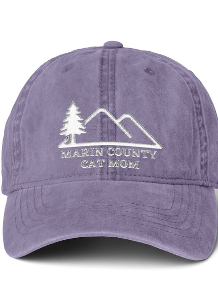 "Marin County Cat Mom" Women's Pigment-Dyed Cap with Fashion Undervisor (Embroidery)