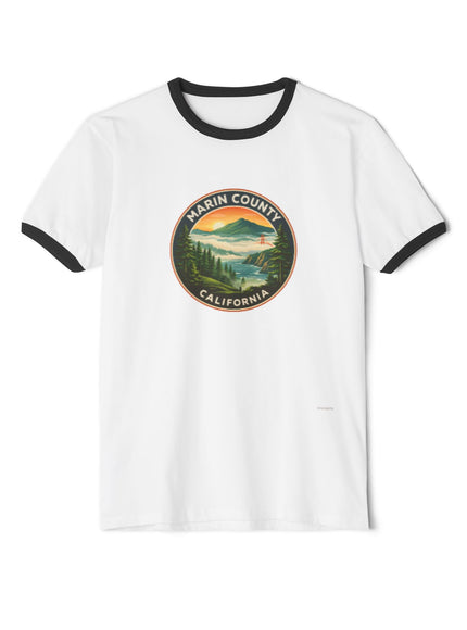 "Marin County - Above the Fog - No Text" Unisex Cotton Ringer T-Shirt