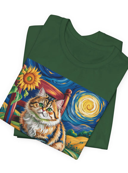 "Cat - Vincent Van Gogh style" V.1 Unisex Jersey Short Sleeve Tee