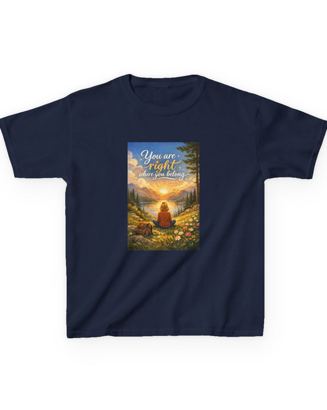 "You Are Right Where You Belong" Kids Heavy Cotton Tee