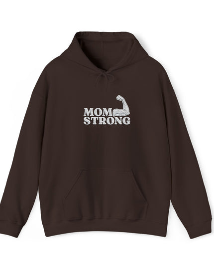 "Mom Strong (White embroidery)" Unisex Heavy Blend Hooded Sweatshirt