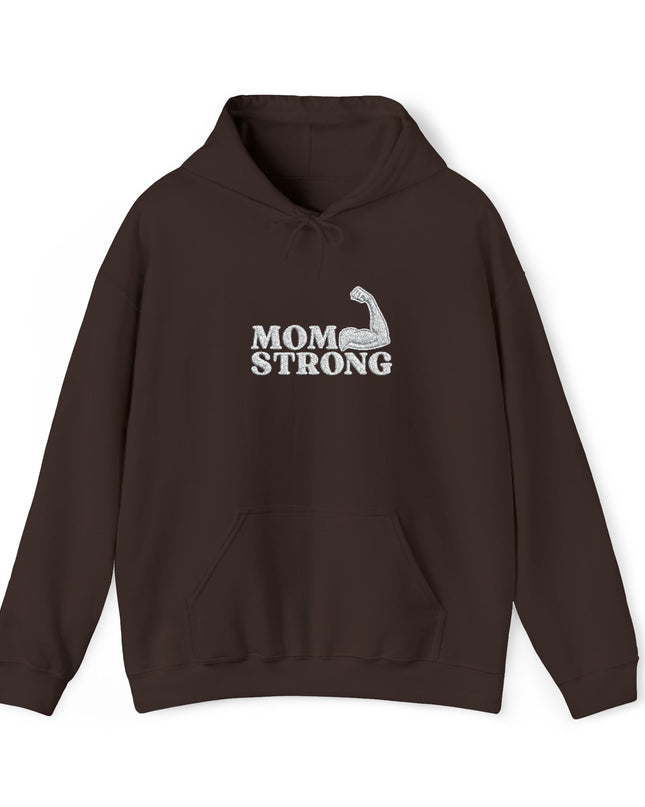 "Mom Strong (White embroidery)" Unisex Heavy Blend Hooded Sweatshirt