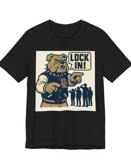 "The Fierce San Rafael High School Bulldog says Lock in!" Unisex Jersey Short Sleeve Tee