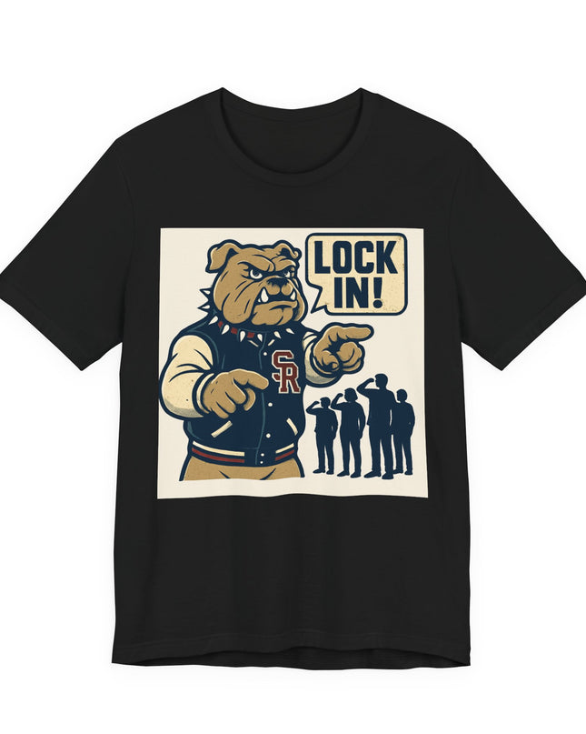 "The Fierce San Rafael High School Bulldog says Lock in!" Unisex Jersey Short Sleeve Tee