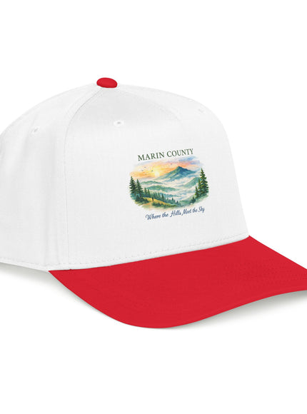 "Marin County, Where the Hills Meet the Sky" Mid Profile Baseball Cap
