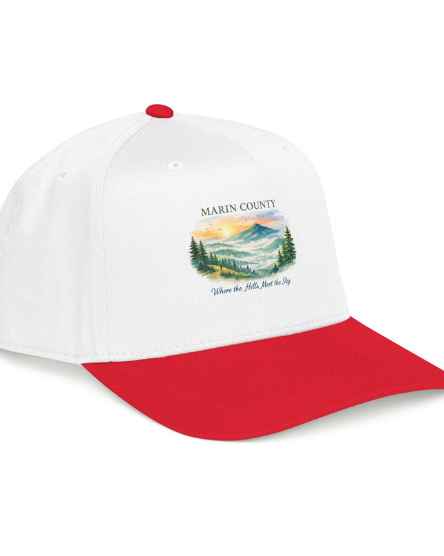 "Marin County, Where the Hills Meet the Sky" Mid Profile Baseball Cap