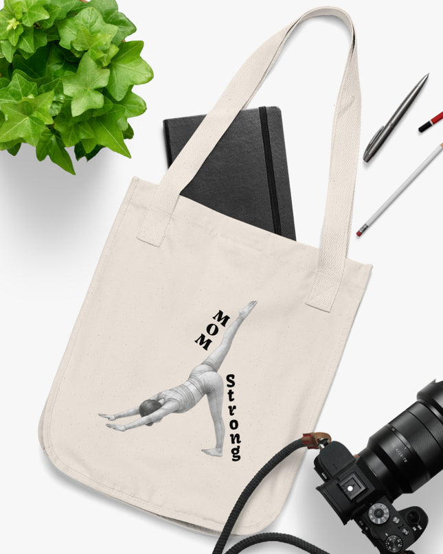 "Mom Strong Pilates" Organic Canvas Tote Bag