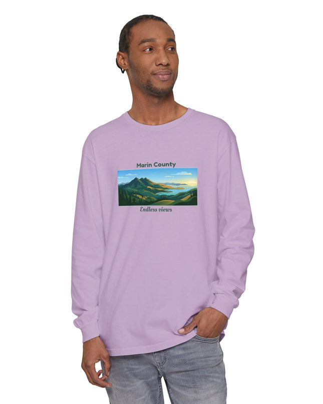"Marin County - Endless Views" Unisex Garment-dyed Long Sleeve T-Shirt