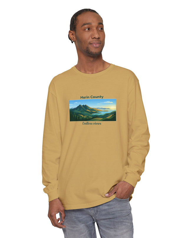 "Marin County - Endless Views" Unisex Garment-dyed Long Sleeve T-Shirt