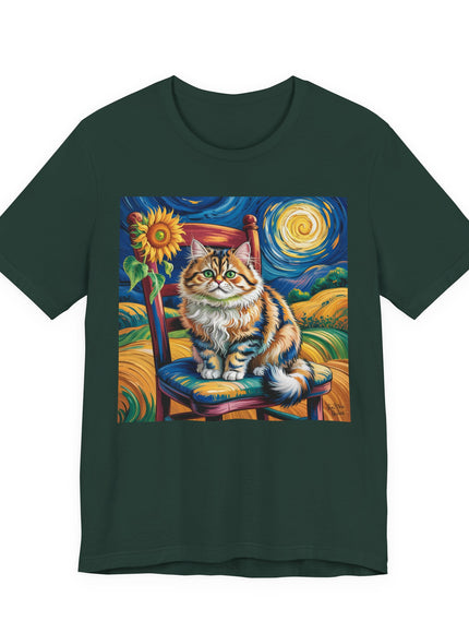 "Cat - Vincent Van Gogh style" V.1 Unisex Jersey Short Sleeve Tee