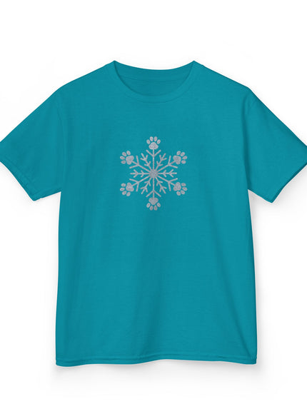 "Snowflake with Paws" Kids Heavy Cotton Tee