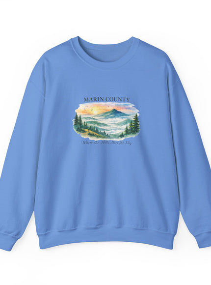 "Marin County, Where the Hills Meet the Sky" Unisex Heavy Blend Crewneck Sweatshirt