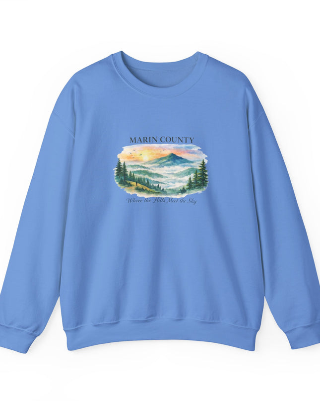 "Marin County, Where the Hills Meet the Sky" Unisex Heavy Blend Crewneck Sweatshirt