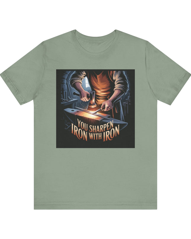 "You sharpen iron with iron" Unisex Jersey Short Sleeve Tee