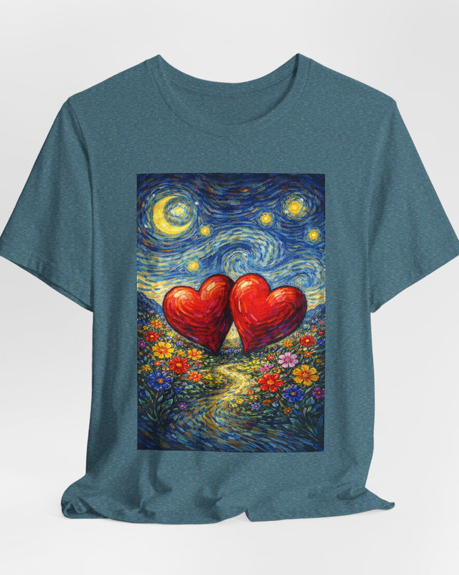 "Valentine's Day - Vincent Van Gogh Style" Unisex Jersey Short Sleeve Tee