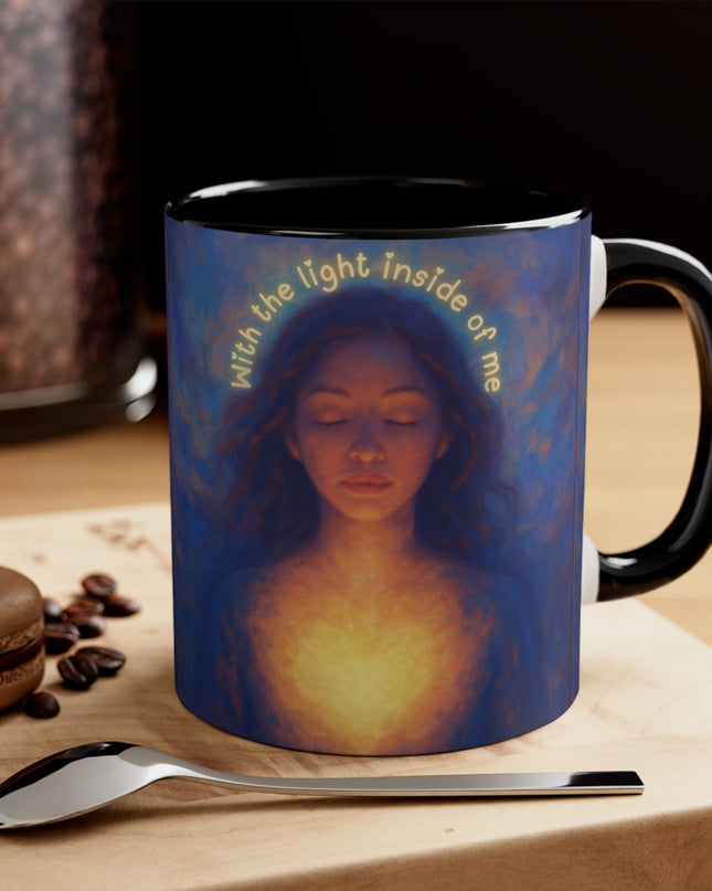 "With the Light Inside of Me" Accent Mugs