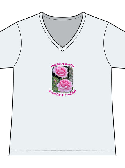 "Blessed and Beautiful" Women's Ideal V-Neck Tee