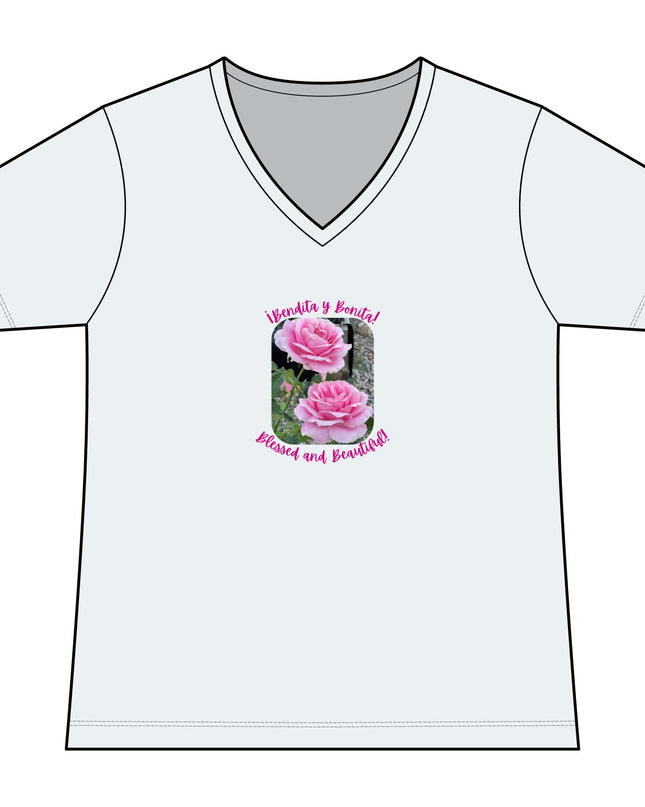 "Blessed and Beautiful" Women's Ideal V-Neck Tee