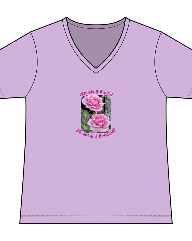 "Blessed and Beautiful" Women's Ideal V-Neck Tee