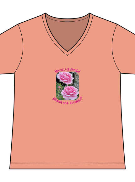 "Blessed and Beautiful" Women's Ideal V-Neck Tee