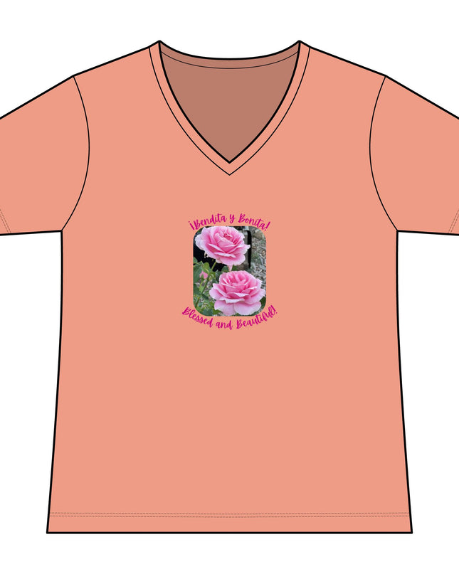 "Blessed and Beautiful" Women's Ideal V-Neck Tee