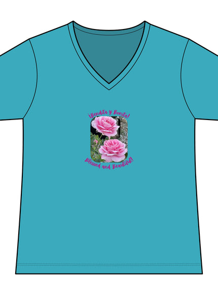 "Blessed and Beautiful" Women's Ideal V-Neck Tee