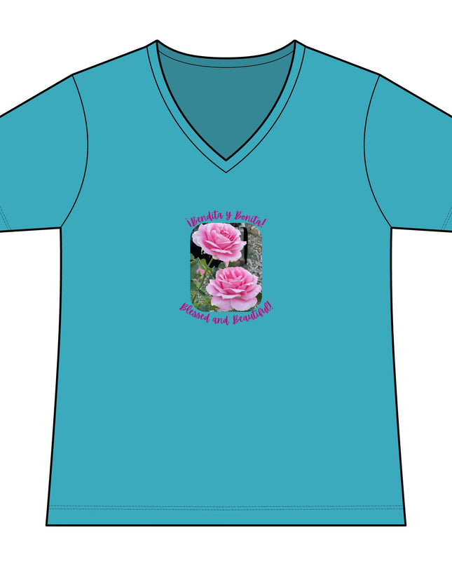 "Blessed and Beautiful" Women's Ideal V-Neck Tee