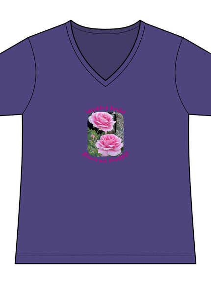 "Blessed and Beautiful" Women's Ideal V-Neck Tee