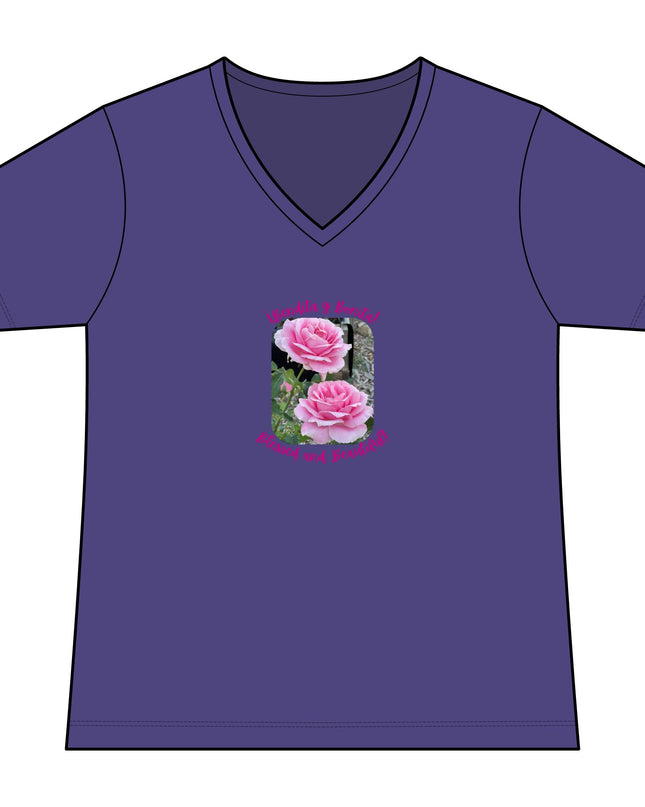 "Blessed and Beautiful" Women's Ideal V-Neck Tee