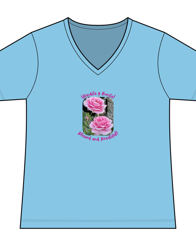 "Blessed and Beautiful" Women's Ideal V-Neck Tee