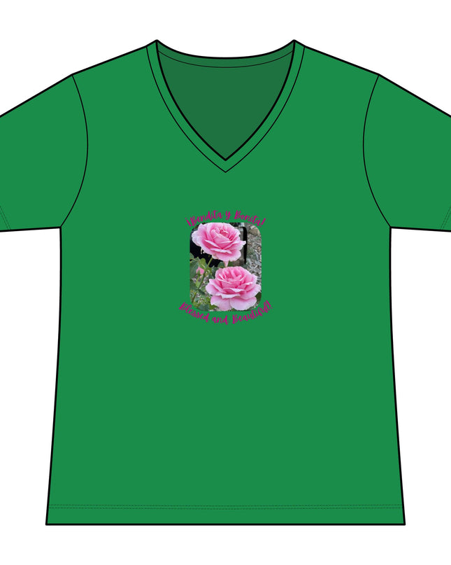 "Blessed and Beautiful" Women's Ideal V-Neck Tee