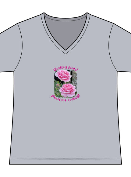 "Blessed and Beautiful" Women's Ideal V-Neck Tee