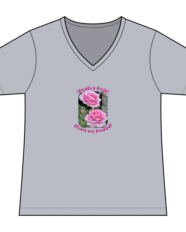 "Blessed and Beautiful" Women's Ideal V-Neck Tee