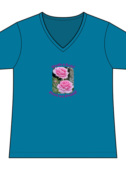 "Blessed and Beautiful" Women's Ideal V-Neck Tee