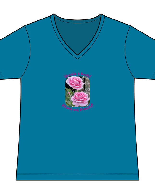 "Blessed and Beautiful" Women's Ideal V-Neck Tee