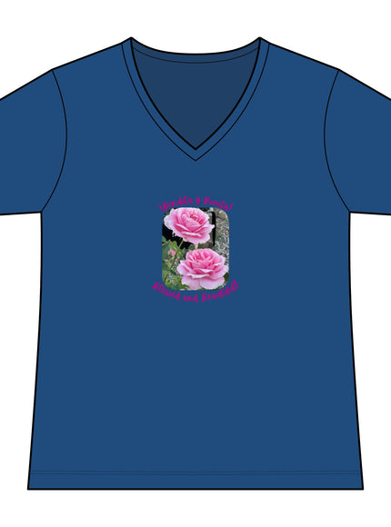 "Blessed and Beautiful" Women's Ideal V-Neck Tee