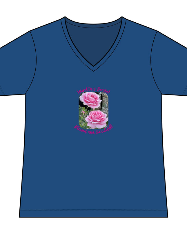 "Blessed and Beautiful" Women's Ideal V-Neck Tee