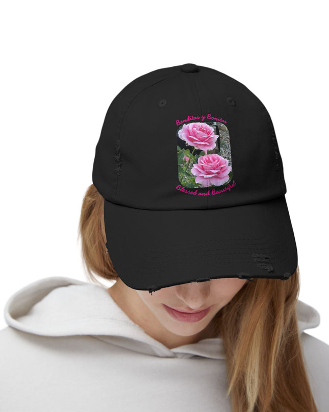 "Blessed and Beautiful" Unisex Distressed Cap