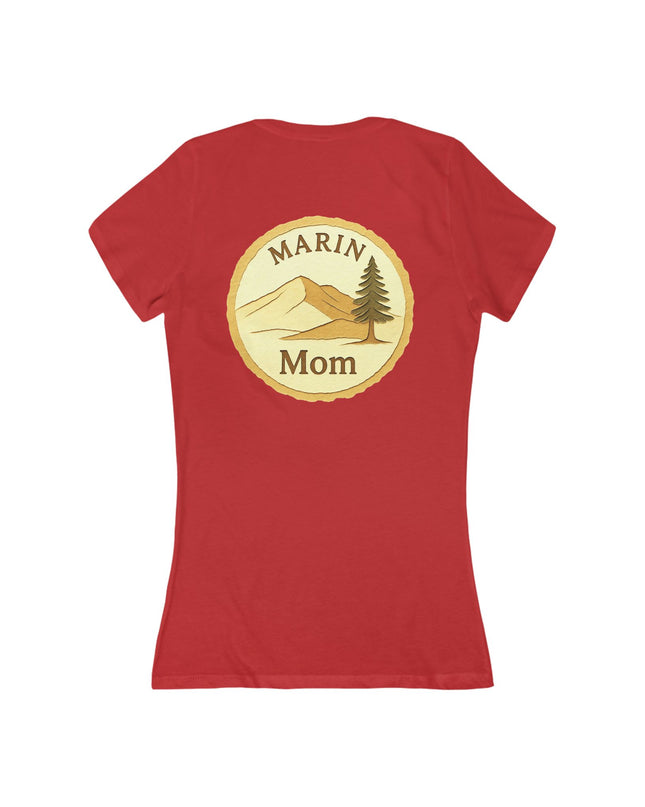 "Marin Mom" Women's Jersey Short Sleeve Deep V-Neck Tee