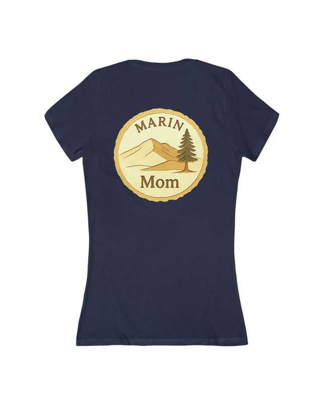 "Marin Mom" Women's Jersey Short Sleeve Deep V-Neck Tee
