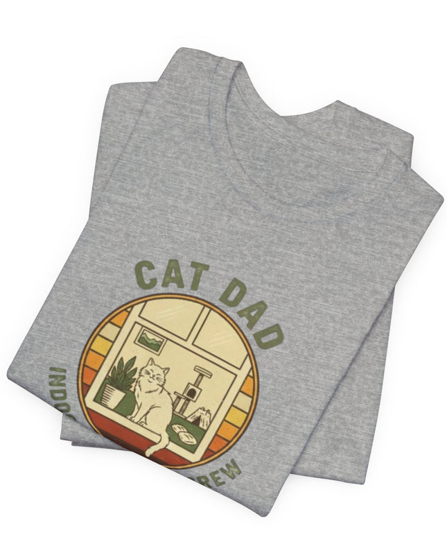 "Cat Dad Indoor Adventure Crew" Unisex Jersey Short Sleeve Tee