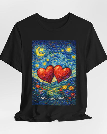 "Valentine's Day, New Adventures - Vincent Van Gogh Style" Unisex Jersey Short Sleeve Tee