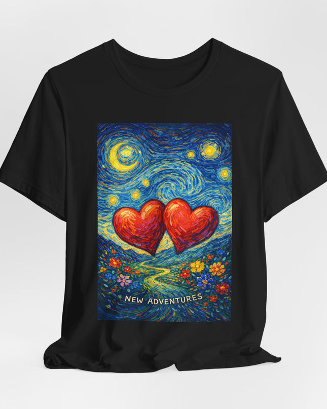 "Valentine's Day, New Adventures - Vincent Van Gogh Style" Unisex Jersey Short Sleeve Tee