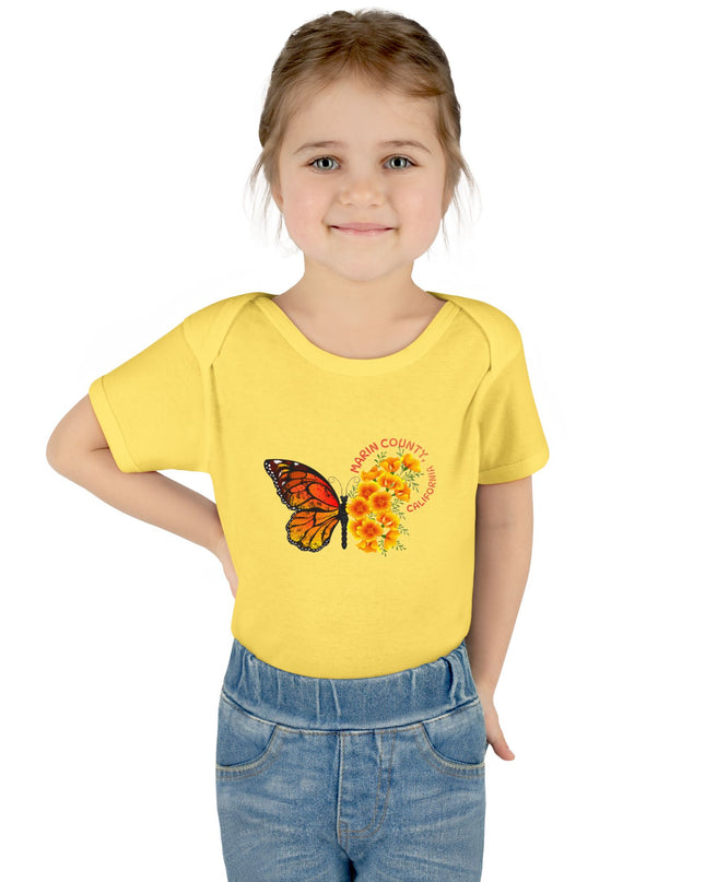"Butterflies and Poppies Marin County, California" Infant Baby Rib Bodysuit