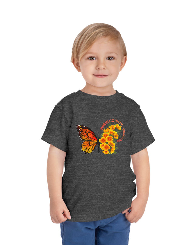 "Butterflies and Poppies Marin County, California" Toddler Short Sleeve Tee