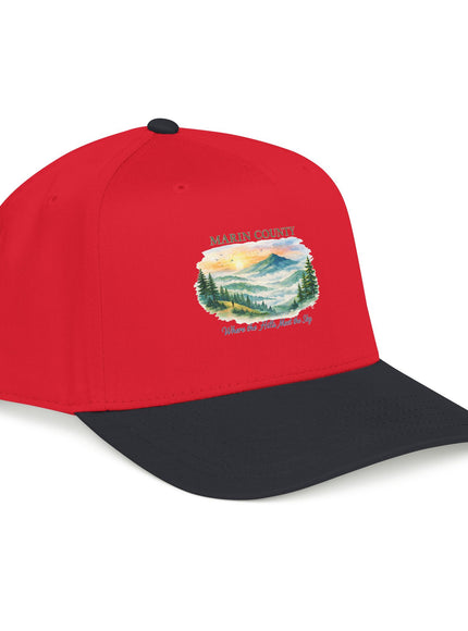"Marin County, Where the Hills Meet the Sky" Mid Profile Baseball Cap