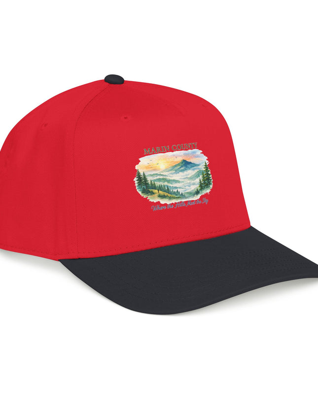 "Marin County, Where the Hills Meet the Sky" Mid Profile Baseball Cap
