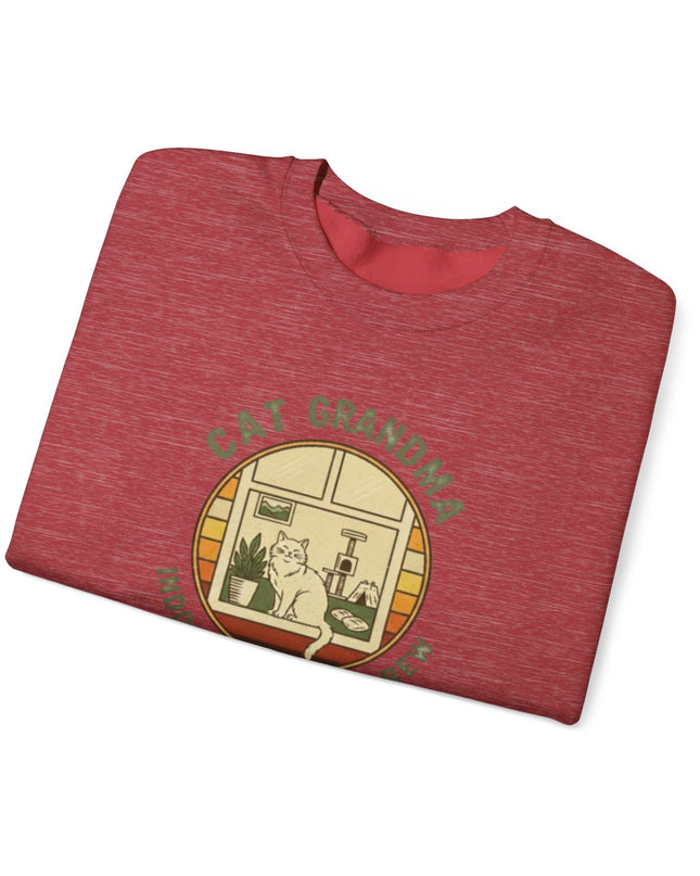 "Cat Grandma Indoor Adventure Crew" Unisex Adult Crewneck Sweatshirt