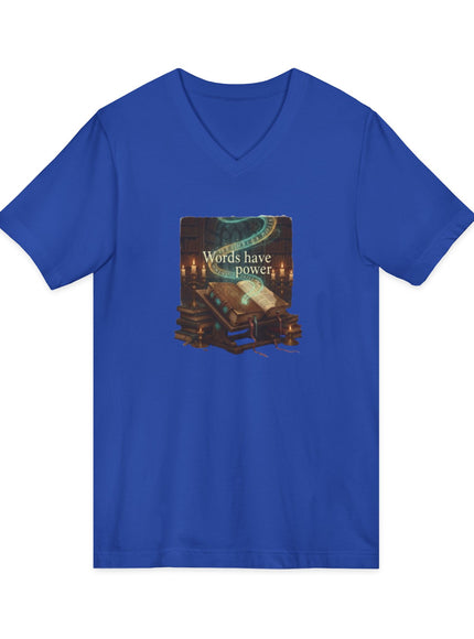 "Words Have Power" Unisex Jersey Short Sleeve V-Neck Tee